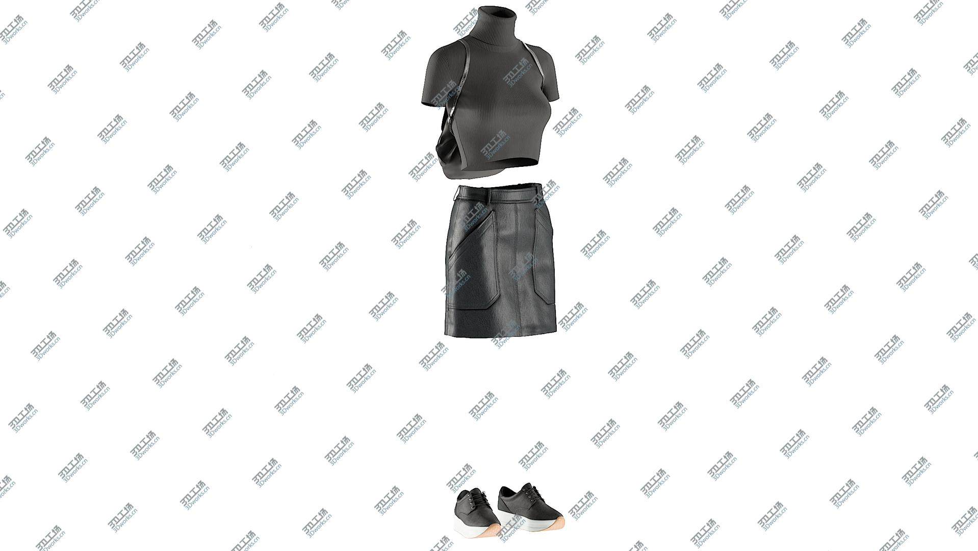 images/goods_img/20210319/Women's Skirt, TShirt, Sneakers and Backpack 3D model/5.jpg